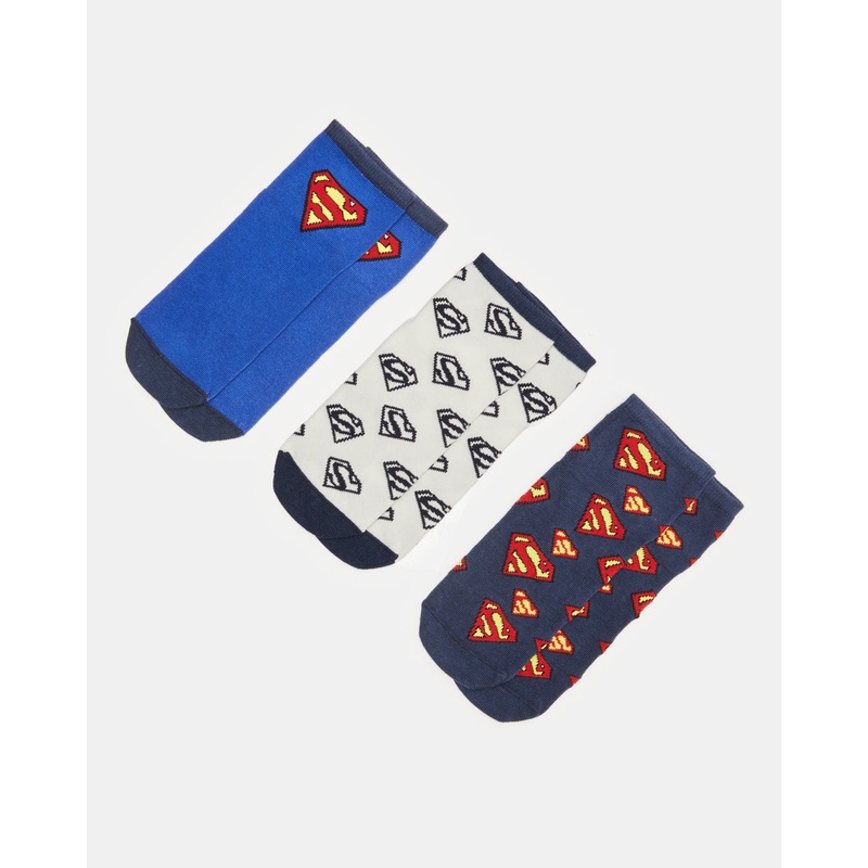 Senior Boys Assorted Printed Ankle Socks Set (3 Pairs)