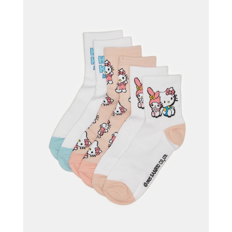 Women Assorted Crew Length Socks Set (3 Pairs)