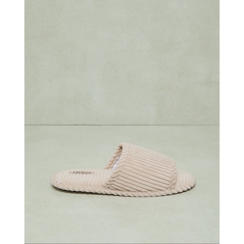 Women Beige Textured Slipper|Small|Medium|Large