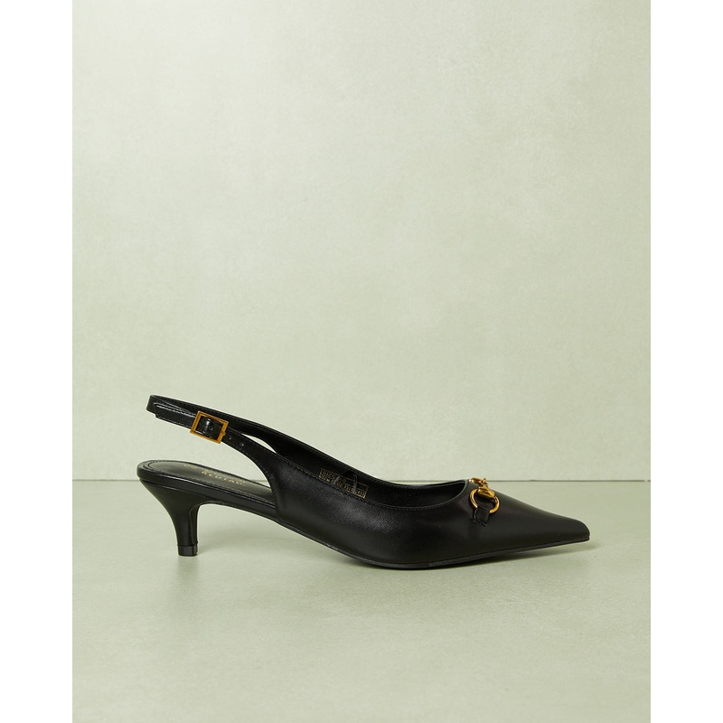 Women Black Slingback With Heels