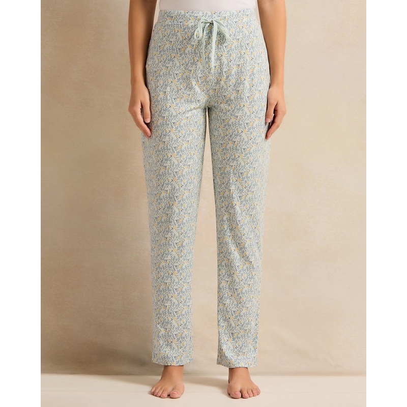 Women Green Floral Table Pyjama Bottom