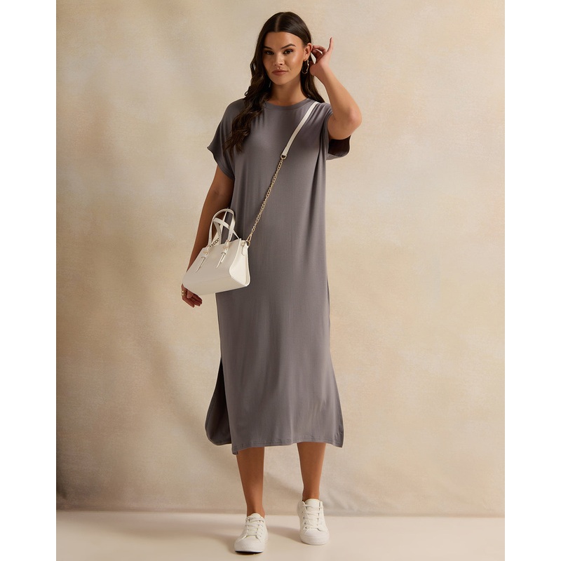 Women Grey Short Sleeve Dress|Small|Medium|Large|X-Large