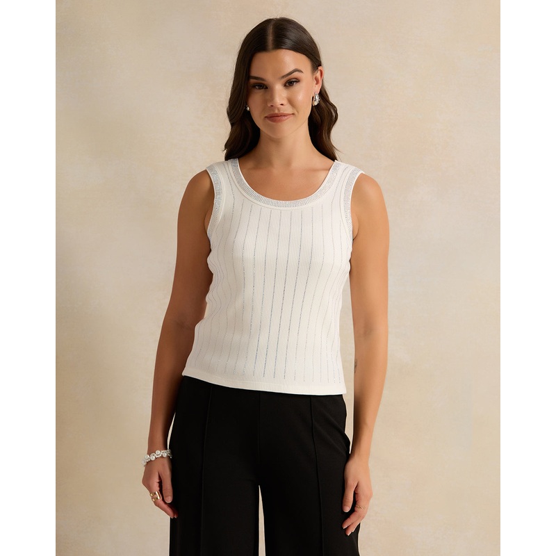 Women White Embellished Vest|UK8|UK10|UK12|UK14|UK16|UK18