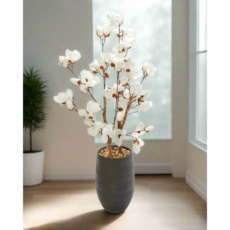 Artificial Flower Tree In Magnesium Black Pot