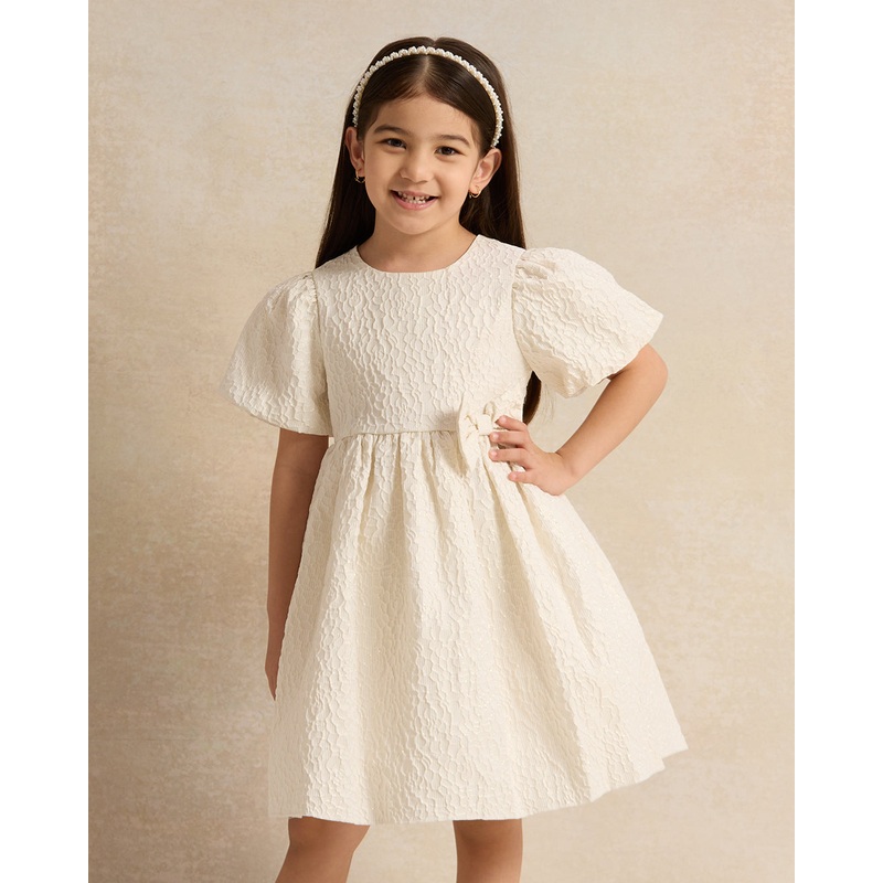 Girls Bow Jacquard Skater Dress