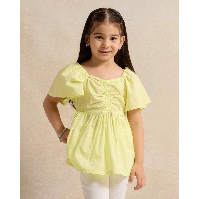 Girls Yellow Peplum Blouse|2-3 Years|3-4 Years|4-5 Years|5-6 Years|6-7 Years|7-8 Years