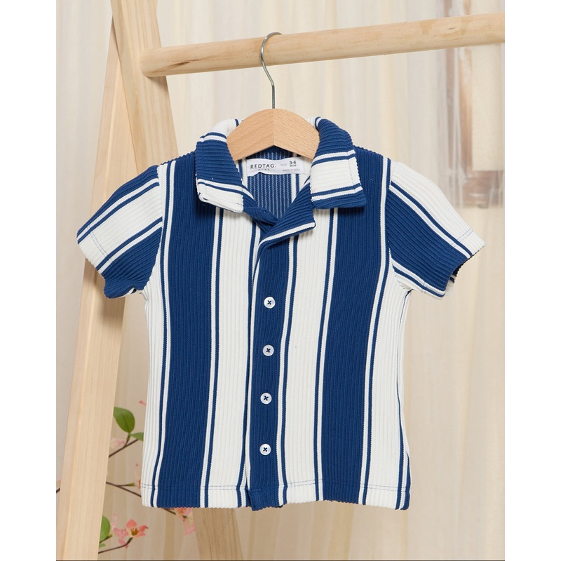 Infant Boys Navy Striped Shirt