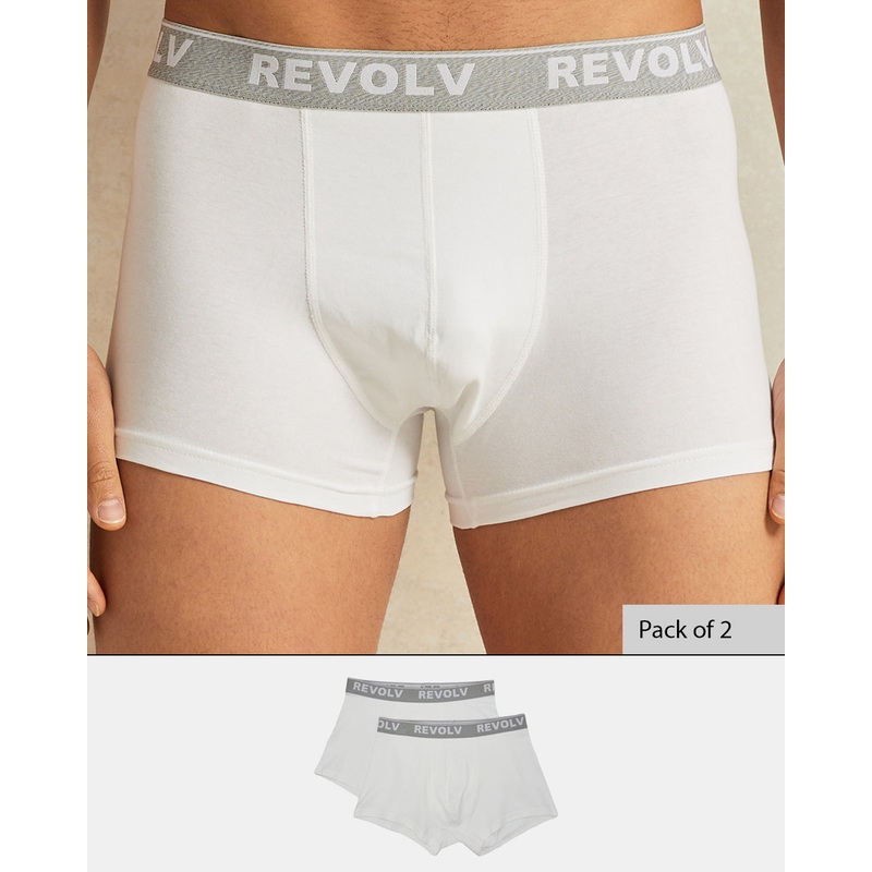 Men White Plain Hipster Set (Pack Of 2)