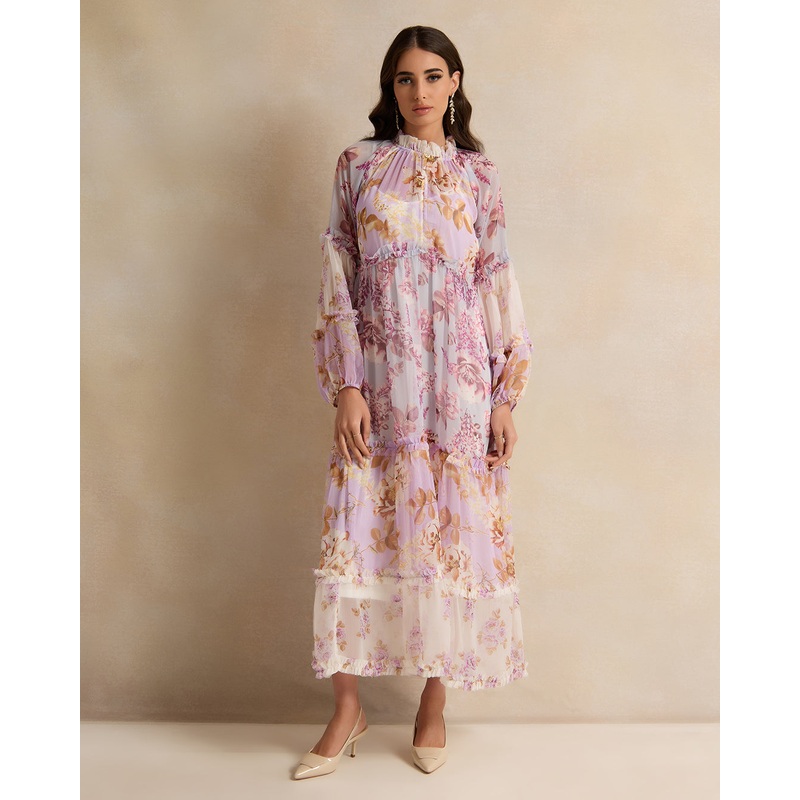 Women Assorted Long Sleeve Tiered Maxi Dress