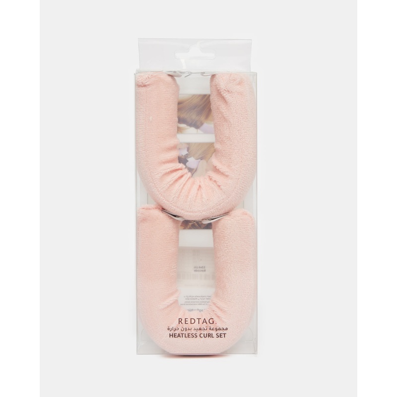 Women Pink Heatless Hair Curler Set (2 Piece)
