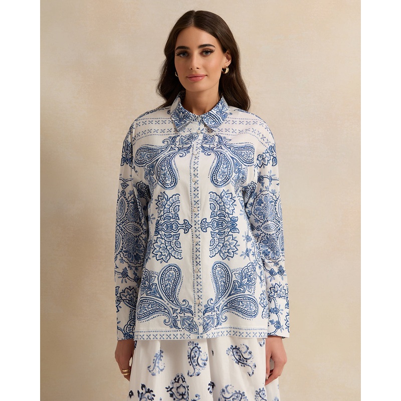 Women White Printed Shirt|UK8|UK10|UK12|UK14|UK16|UK18