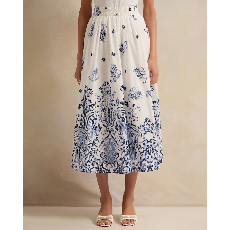 Women White Printed Skirt|UK8|UK10|UK12|UK14|UK16|UK18