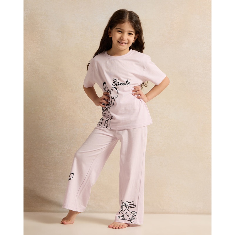 Girls Lilac Printed Casual Set (2 Piece)