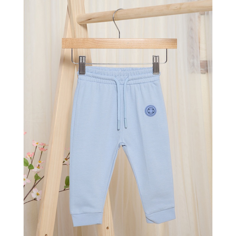 Infant Boys Blue Solid Active Pants