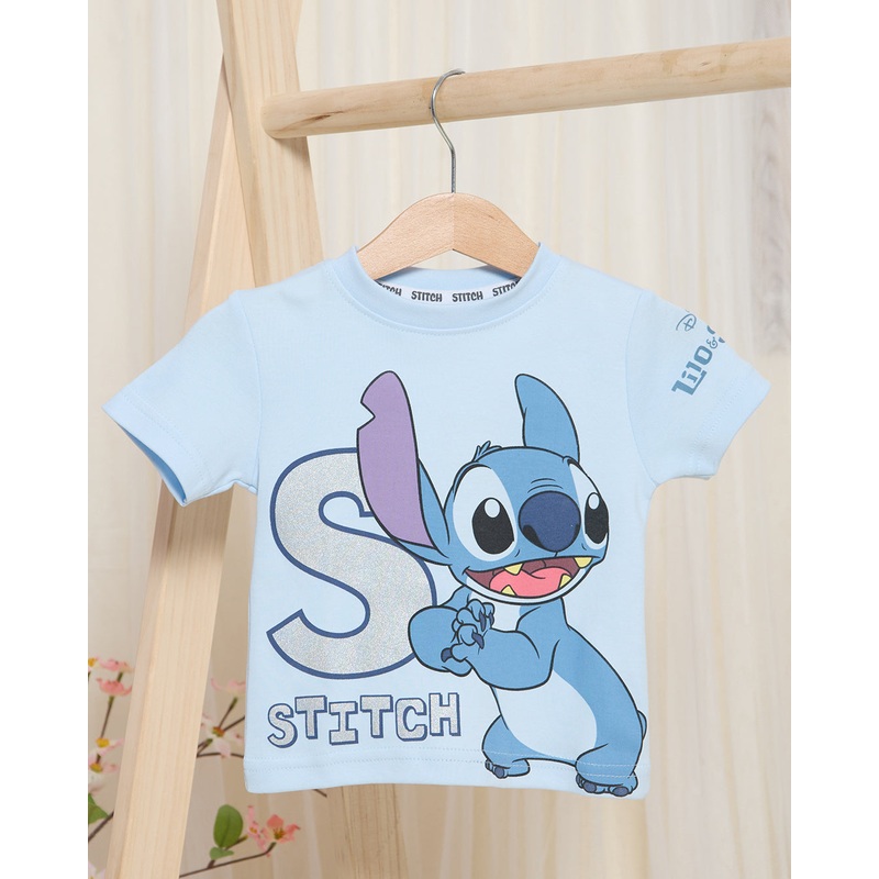 Infant Boys Blue Stitch Print T-Shirt