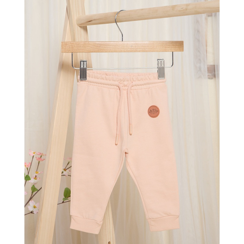 Infant Boys Peach Solid Active Pants