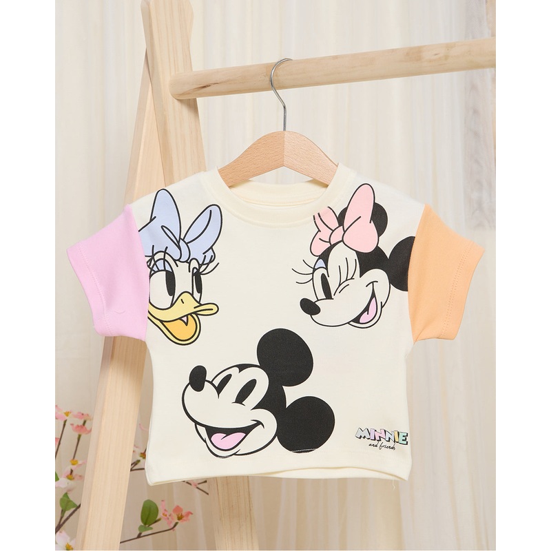 Infant Girls Ivory Minnie And Friends Print T-Shirt