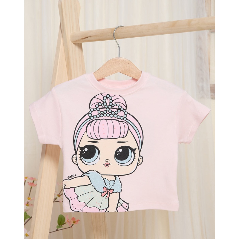 Infant Girls Pink Lol Print T-Shirt