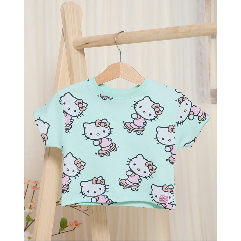 Infant Girls Teal Hello Kitty Print T-Shirt