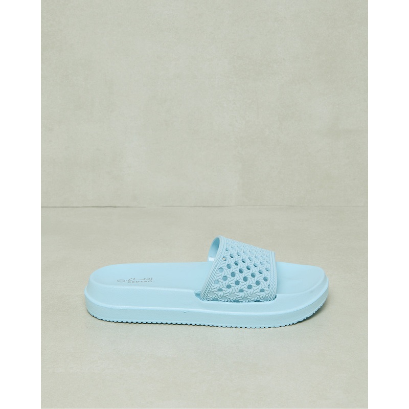 Women Blue Textured Slide|Small|Medium|Large