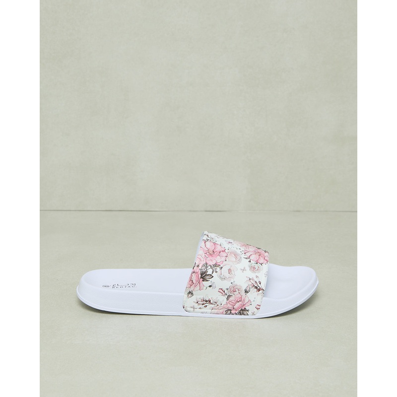 Women White Printed Slide|EU36|EU37|EU38|EU39|EU40|EU41
