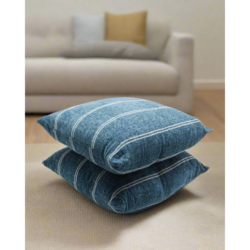 Blue Striped Cushions Set (2 Piece)