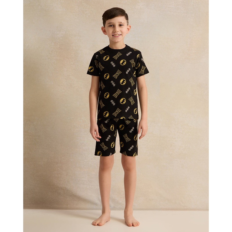 Boys Black Batman Print Pyjama Set (2 Piece)