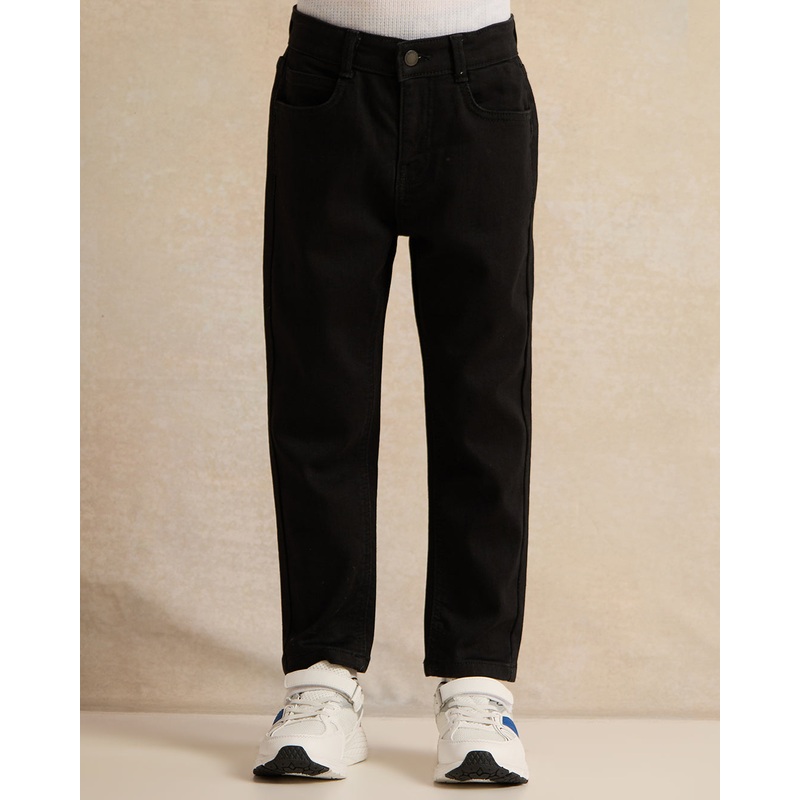 Boys Black Wash Knitted Jeans|2-3 Years|3-4 Years|4-5 Years|5-6 Years|6-7 Years|7-8 Years