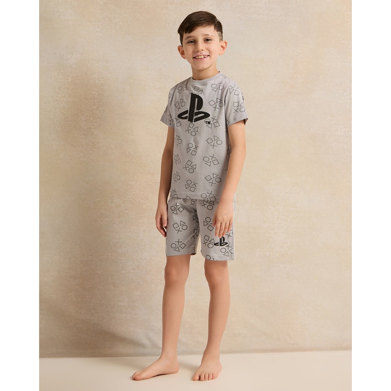 Boys Grey PlayStation Print Pyjama Set (2 Piece)