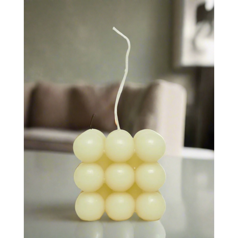 Cream Bubble Shaped Candle