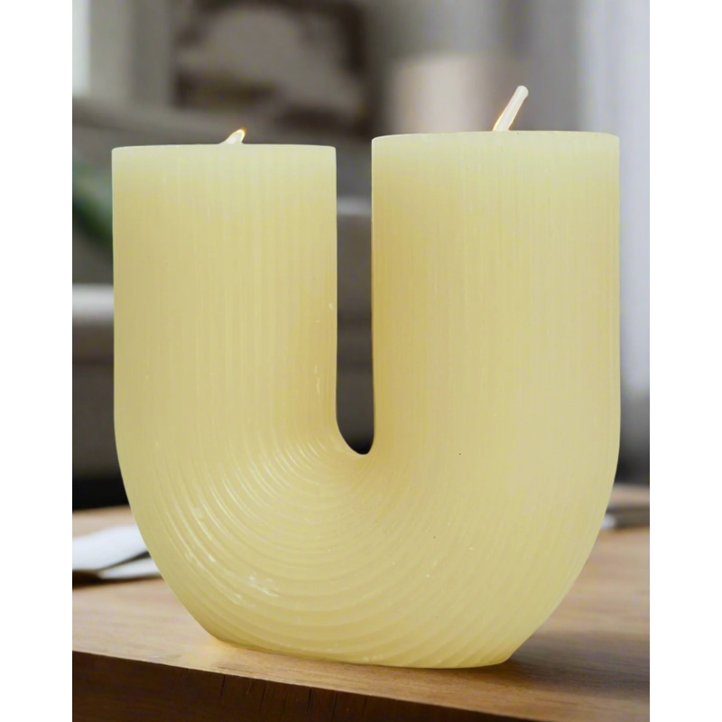 Cream U Shaped Candle