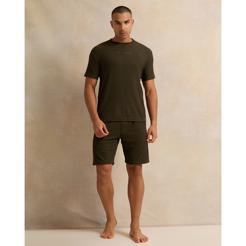 Men Green Printed Pyjama Set (2 Piece)