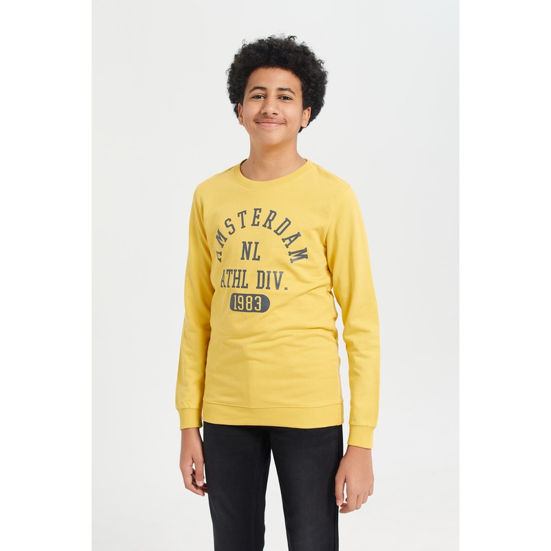 Senior Boys Mustard Graphic Sweatshirt
