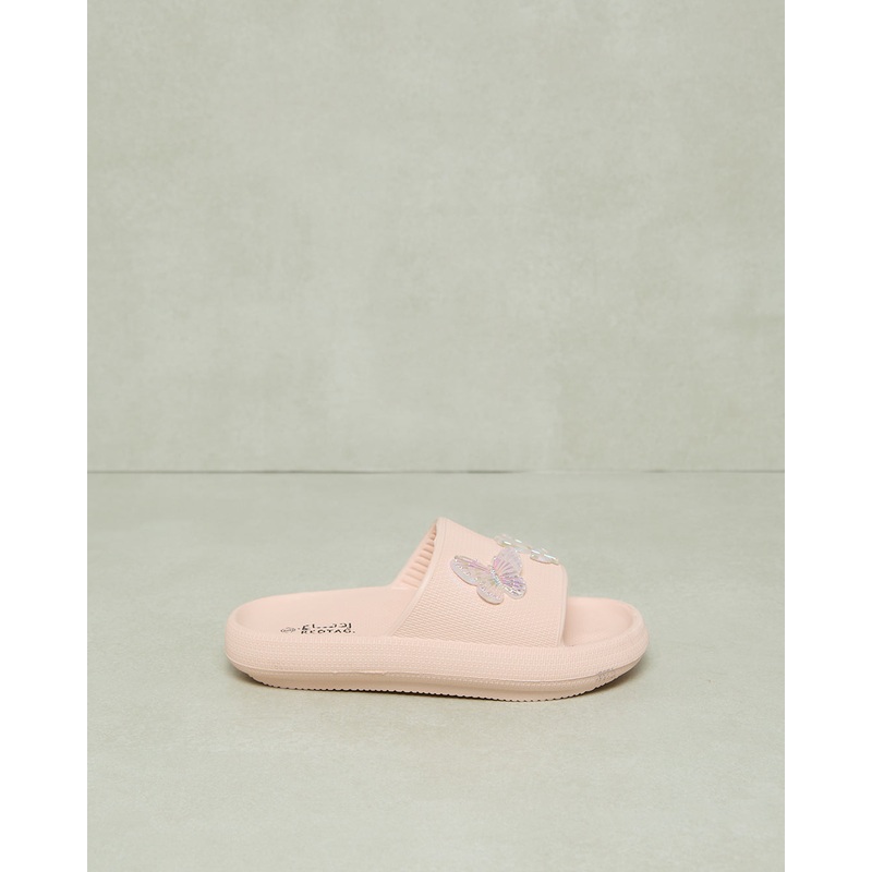 Senior Girls Cream Butterfly Slide