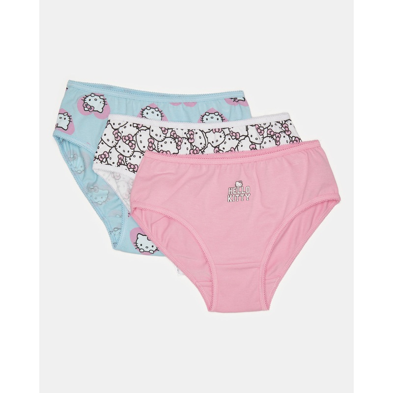 Girls Assorted Hello Kitty Print Brief Set (Pack of 3)