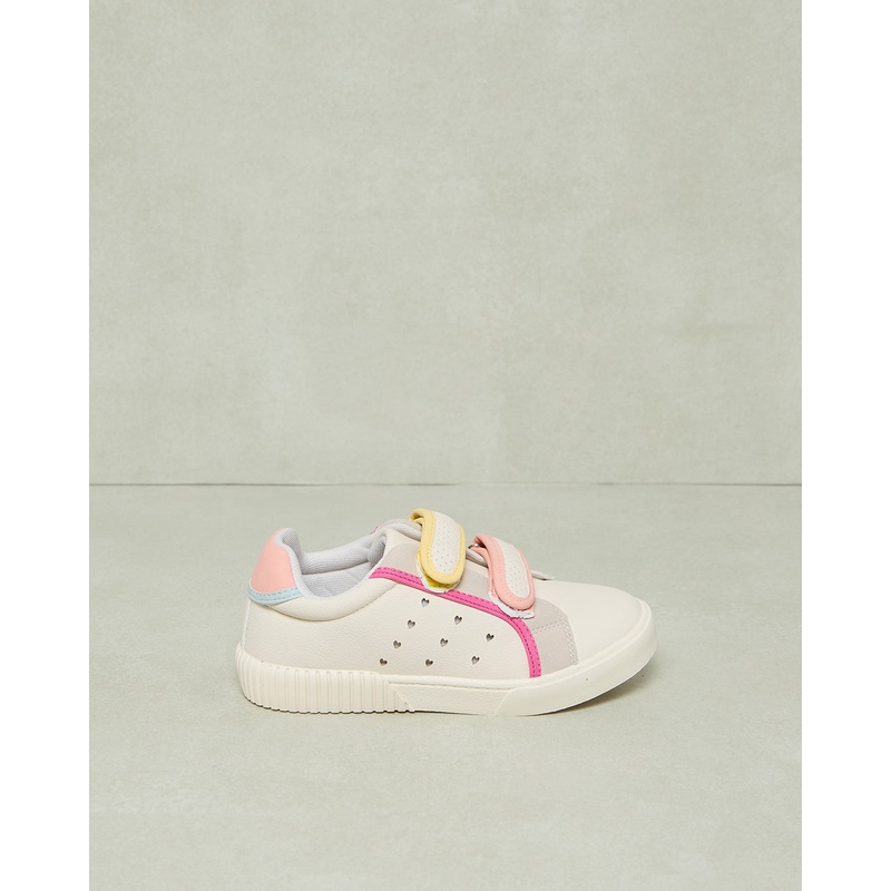 Girls Cream Velcro Sneaker|EU25|EU26|EU27|EU28|EU29|EU30