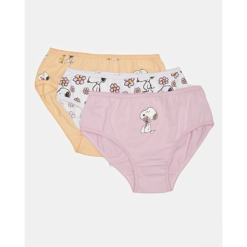 Girls Snoopy Print Brief Set (Pack of 3)