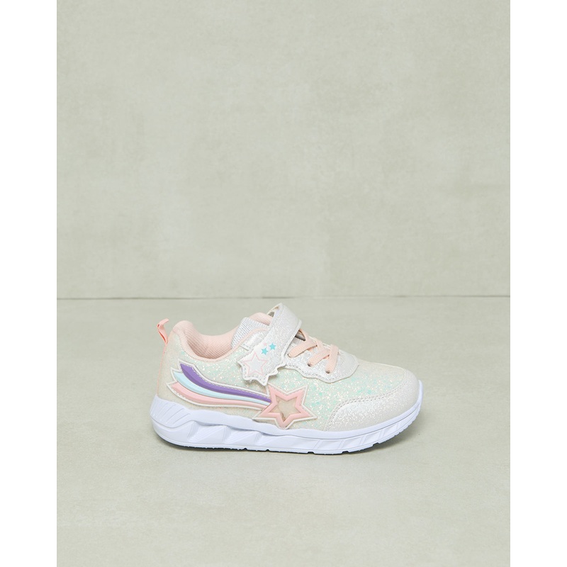 Girls White Embellished Trainer