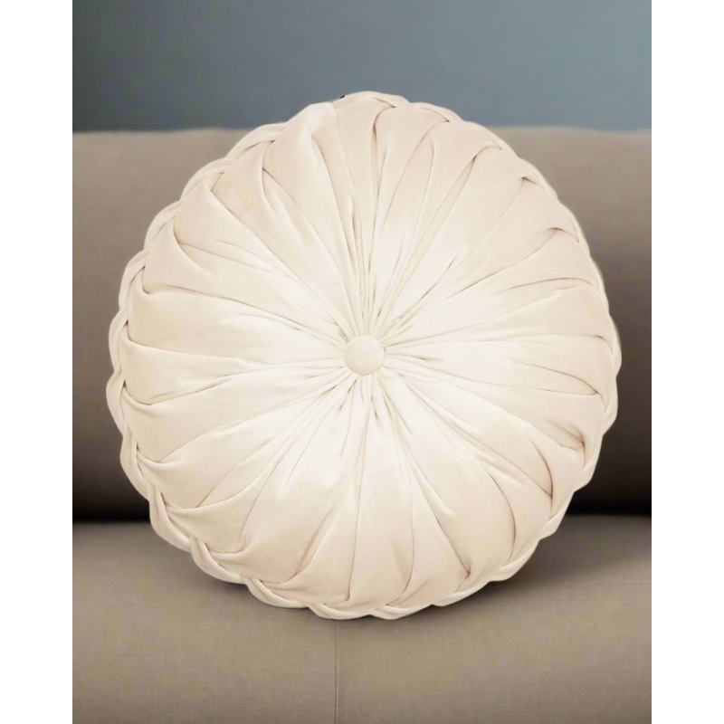 Ivory Textured Round Cushion