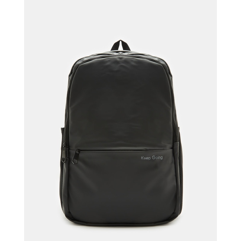 Men Black Plain Backpack