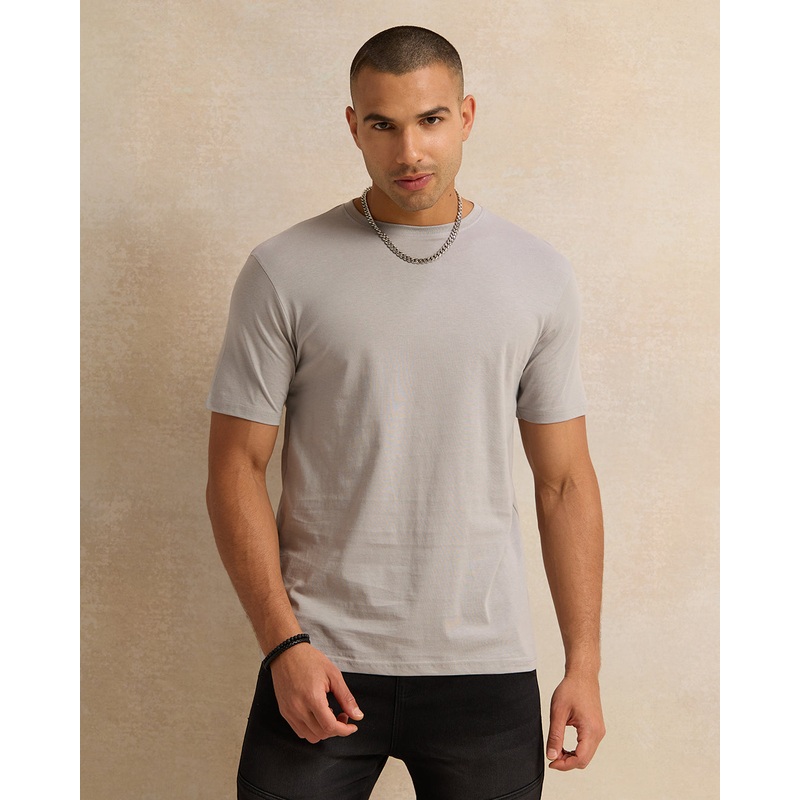 Men Grey Plain Basic T-Shirt|Small|Medium|Large|X-Large|XX-Large