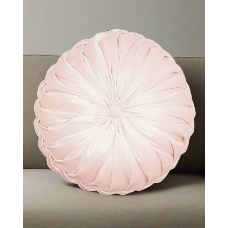Pink Textured Round Cushion