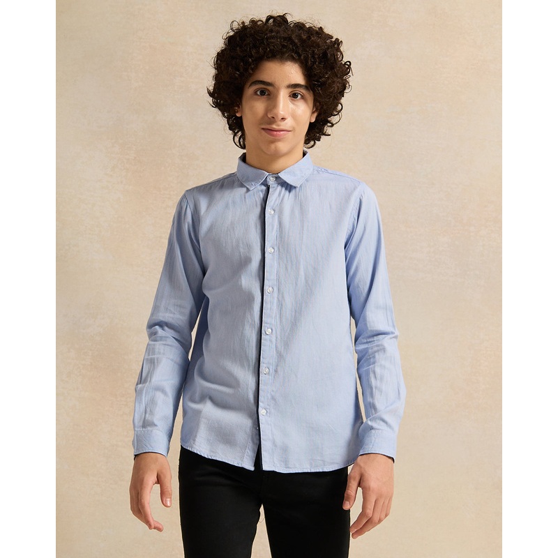 Senior Boys Blue Long Sleeve Shirt