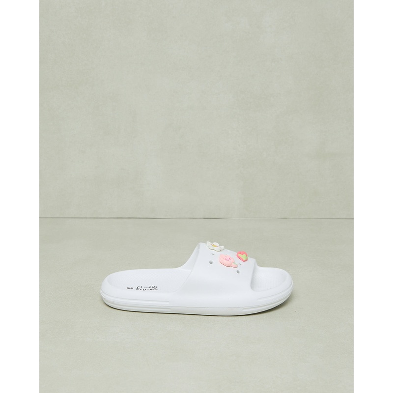 Senior Girls White Floral Slide