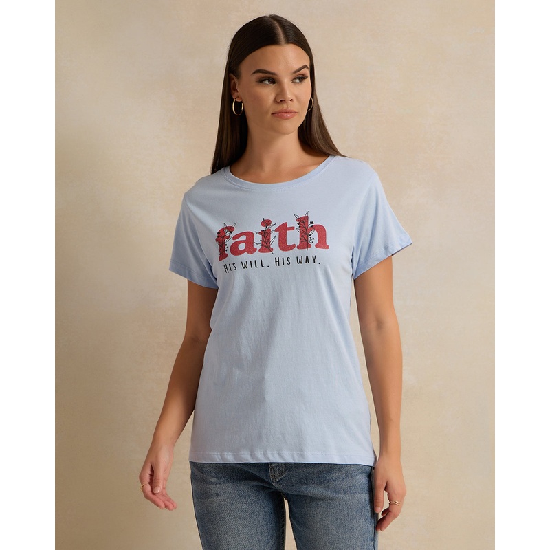 Woman Blue Printed T-shirt|Small|Medium|Large|X-Large