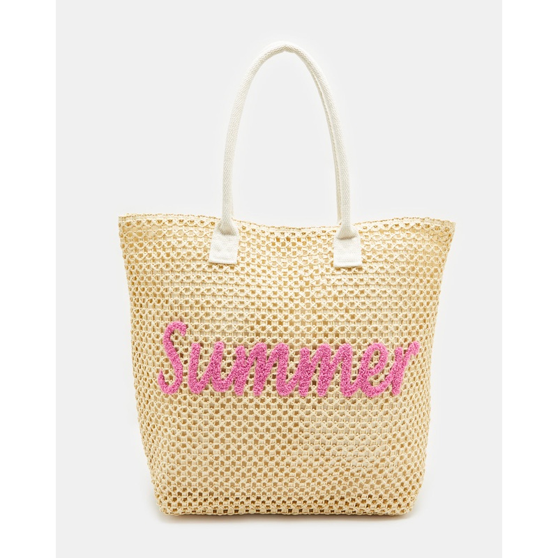 Women Beige Textured Beach Bag