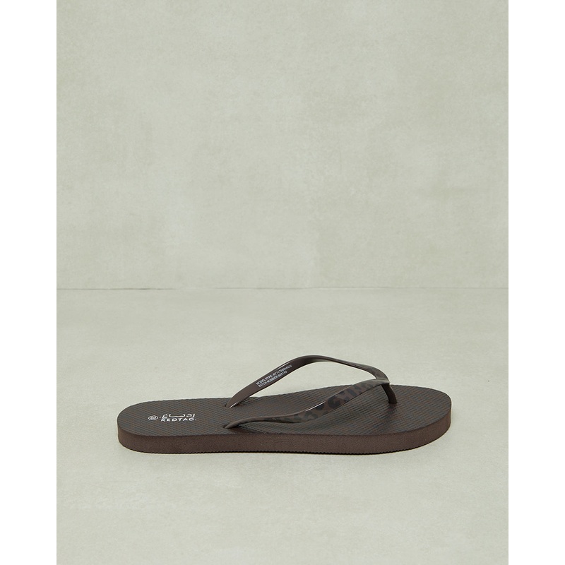 Women Black Leopard Print Flip Flop