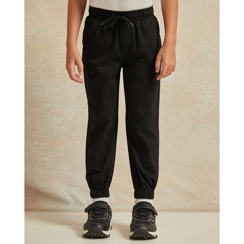 Boys Black Solid Jogger|2-3 Years|3-4 Years|4-5 Years|5-6 Years|6-7 Years|7-8 Years