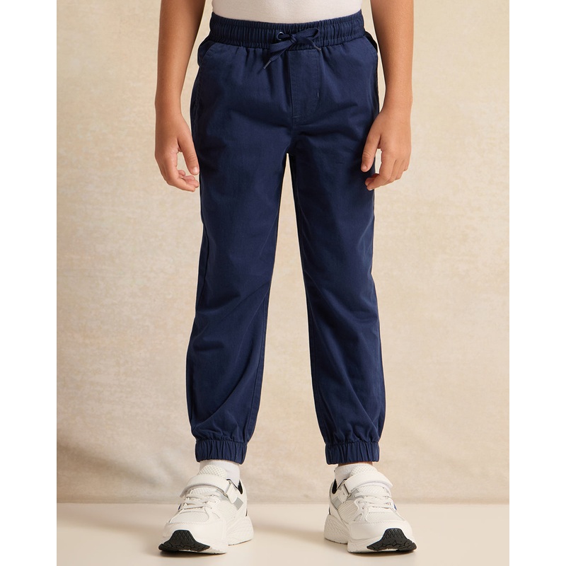 Boys Navy Solid Jogger|2-3 Years|3-4 Years|4-5 Years|5-6 Years|6-7 Years|7-8 Years