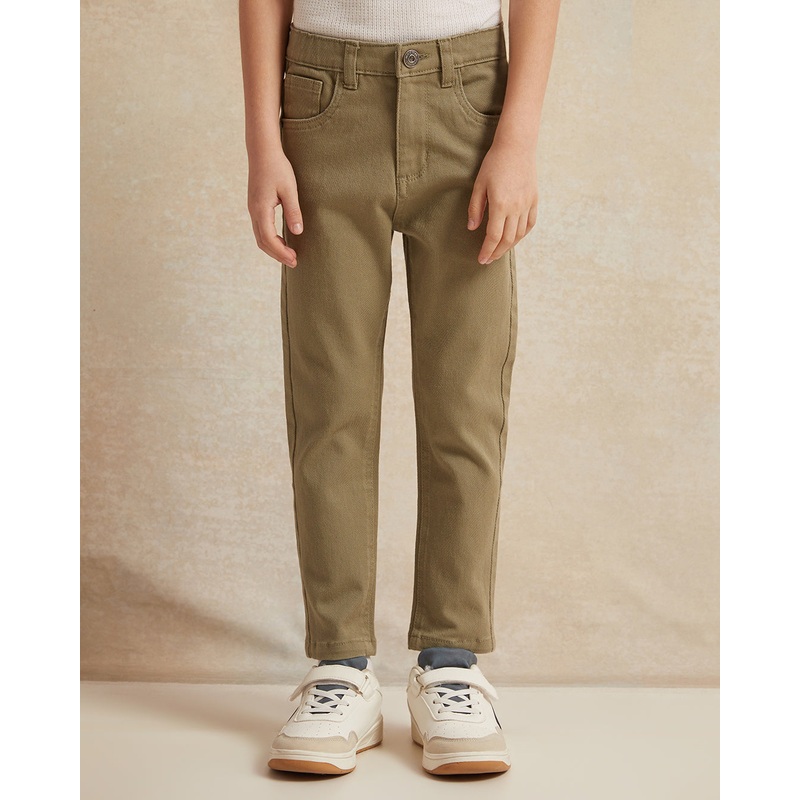 Boys Olive 5 Pockets Jeans|2-3 Years|3-4 Years|4-5 Years|5-6 Years|6-7 Years|7-8 Years